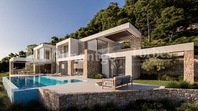 Proyecto de villa de estilo mediterraneo con vistas panorámicas en la zona del Trencall, Jávea (Alicante)