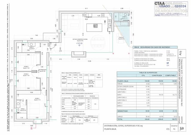 Villa en construcción de estilo ibicenco/mediterráneo en la Urbanización Racó de Nadal en Benitachell, Alicante