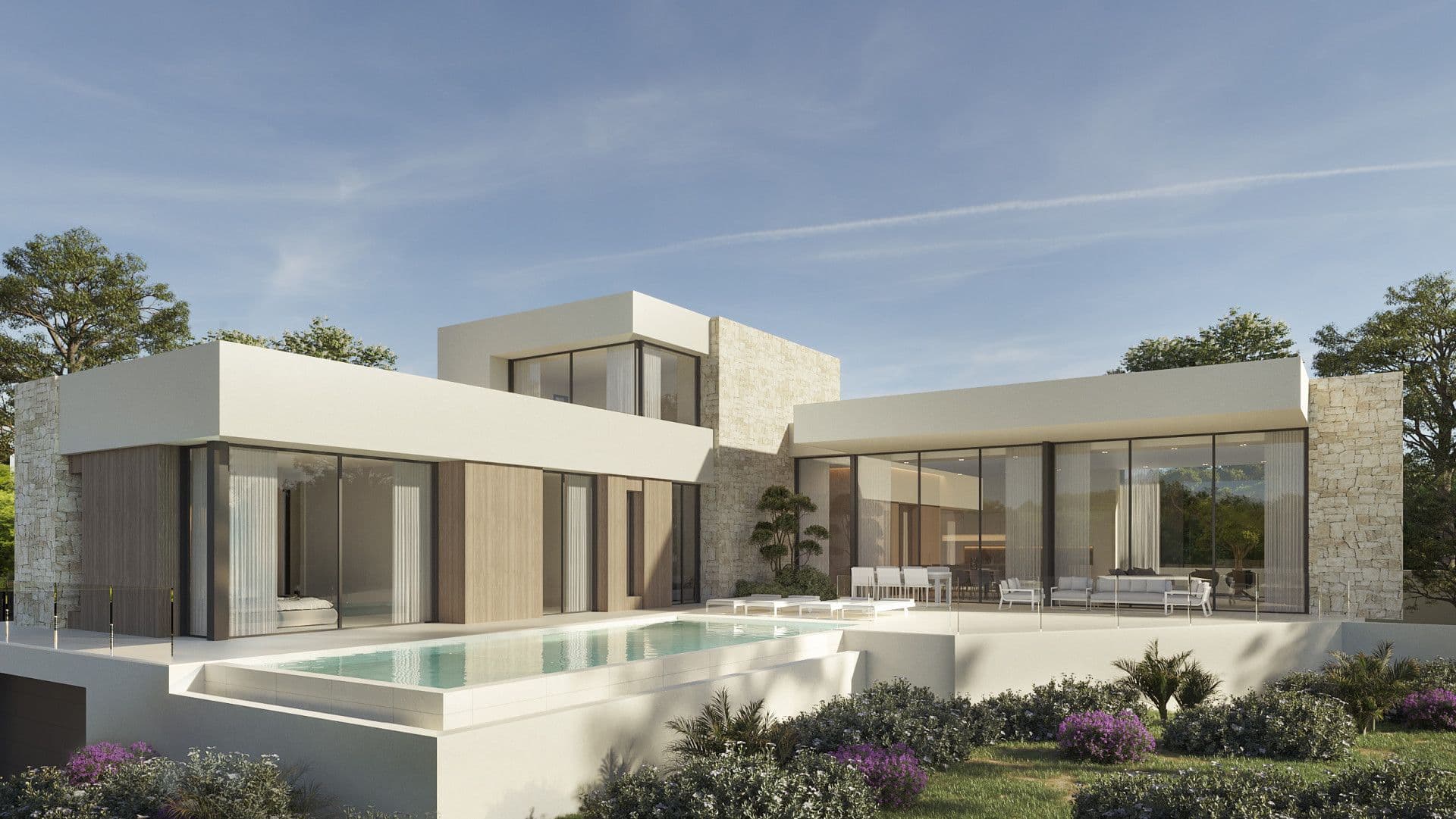 Moderna villa en construcción en Moraira, Alicante.