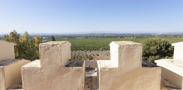 Historic property with a unique tower located less than 30km from the city of Valencia offering crops and an olive press.