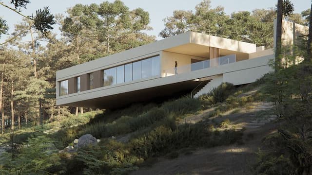 State-of-the-art villa under construction offering utmost privacy and security in the residential area of El Bosque, Chiva, Valencia. 